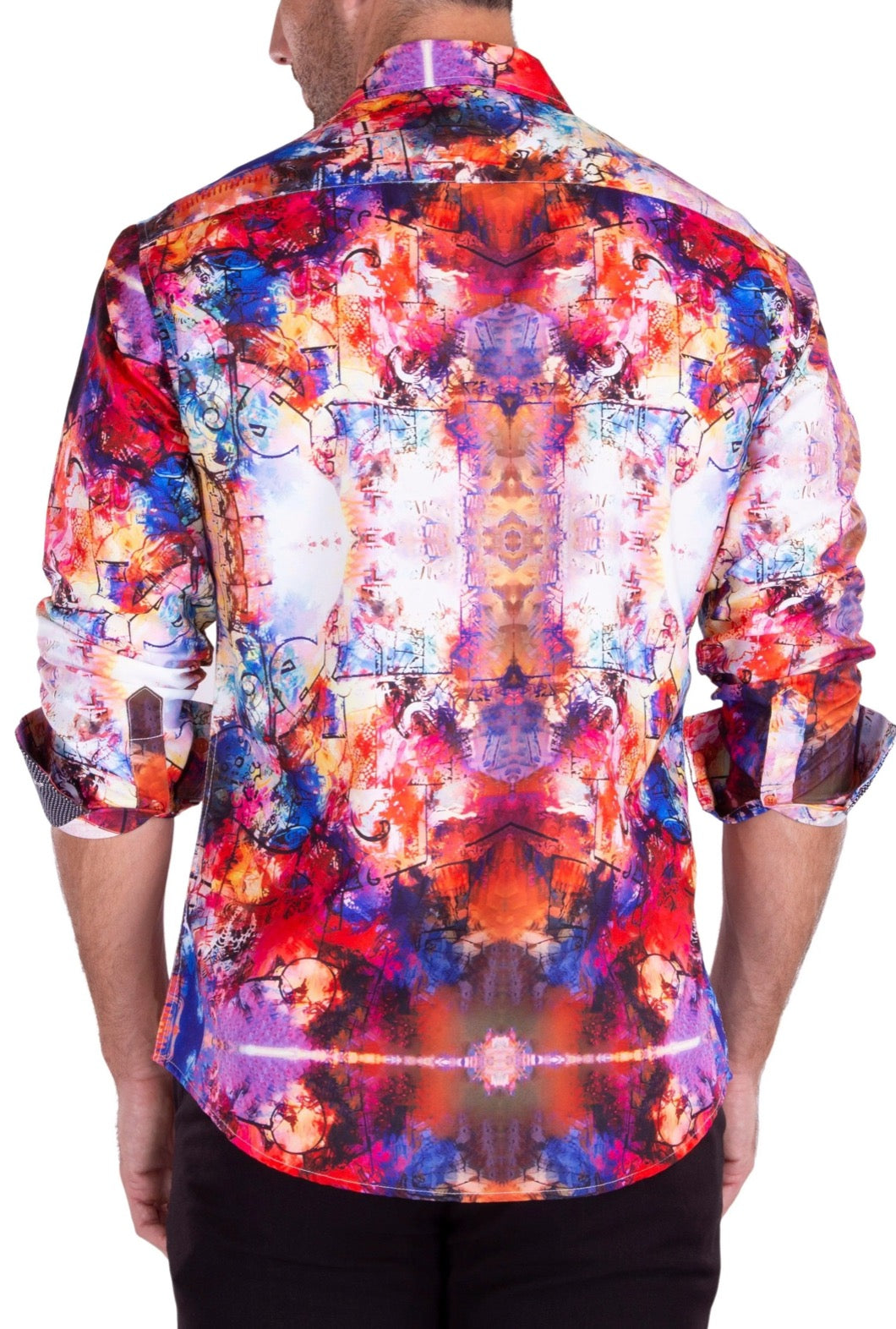 Bespoke Moda long sleeve button up dress shirt. Graham watercolor