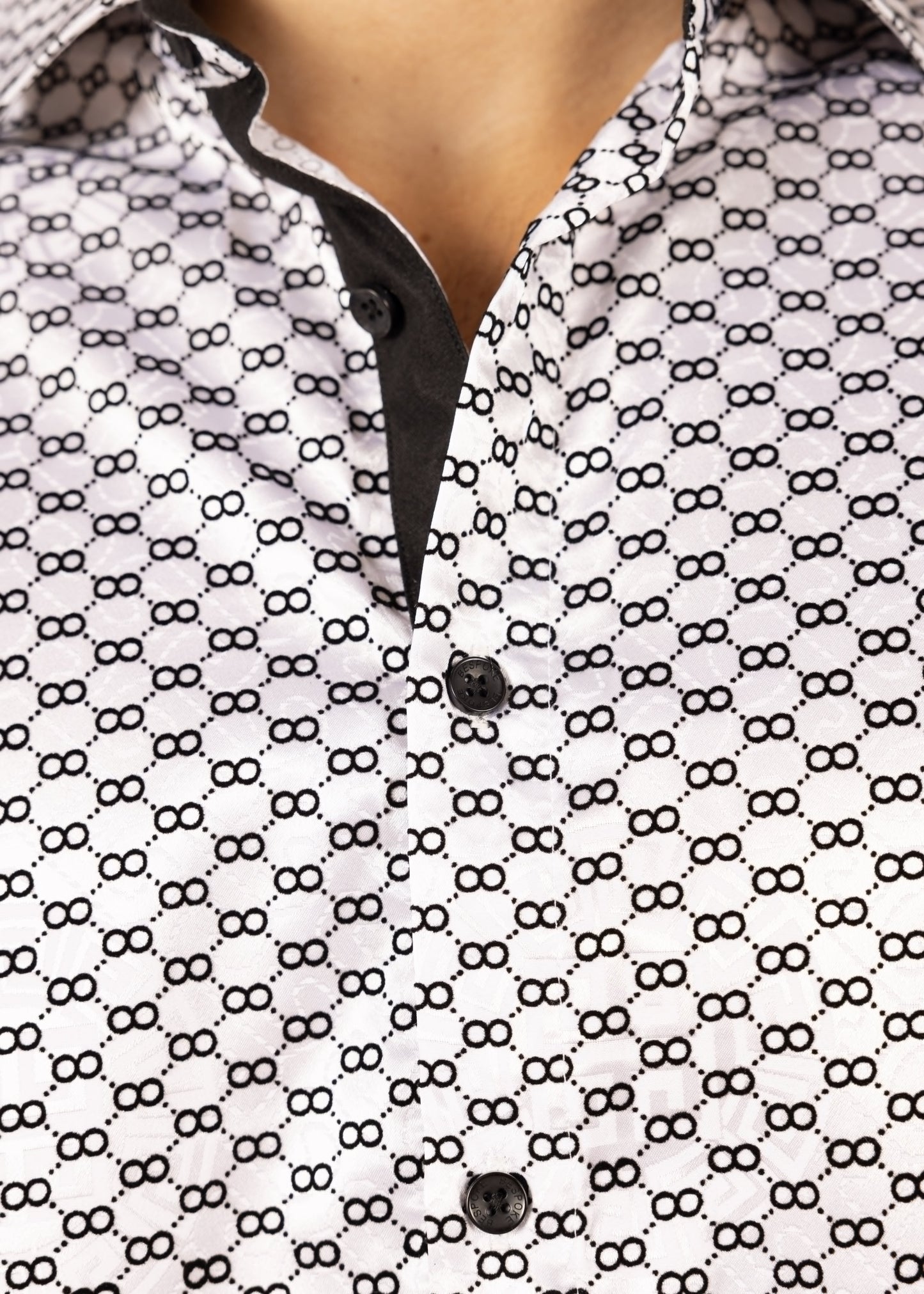 Bespoke Moda Chain Craft White Long Sleeve Dress shirt