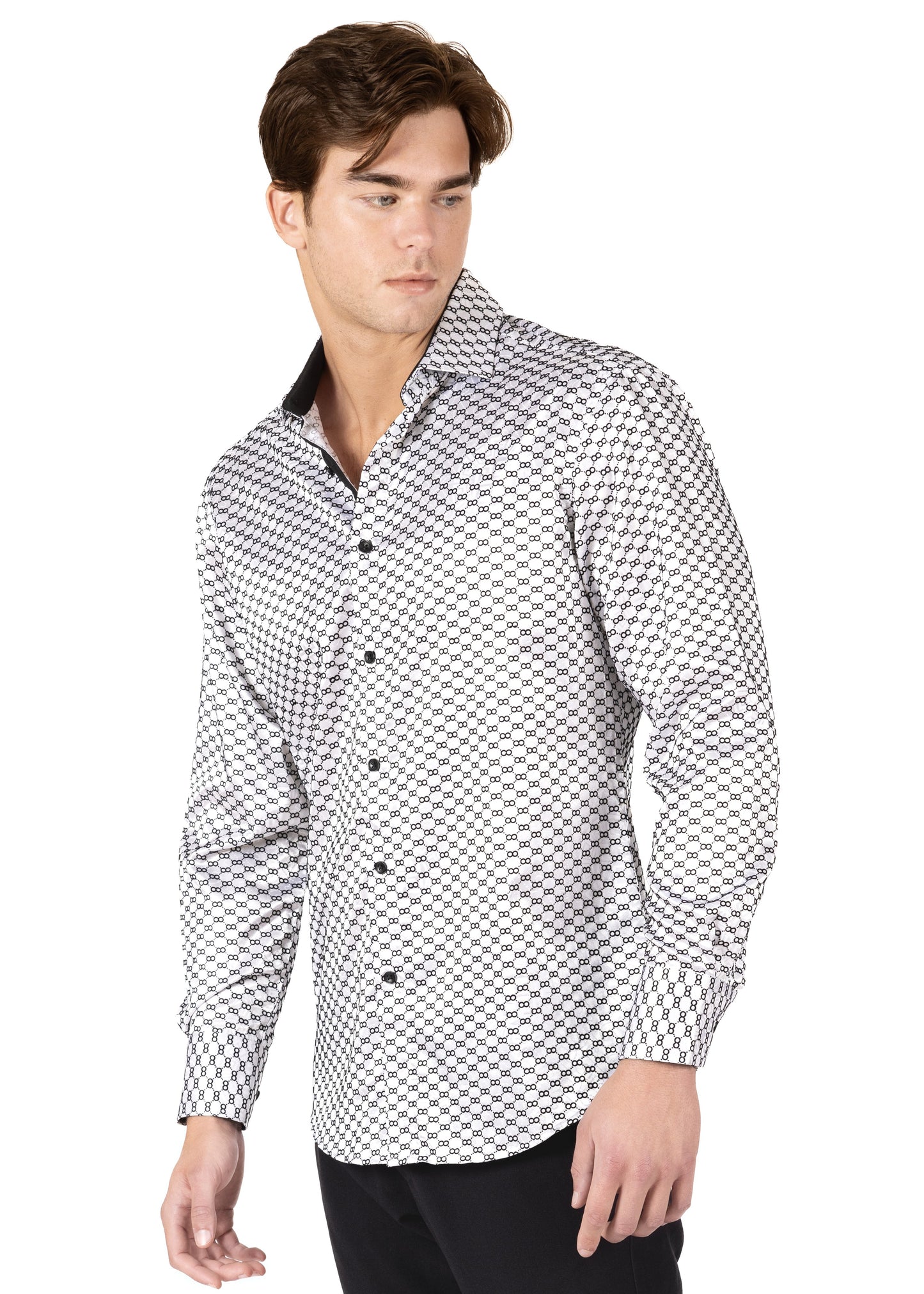 Bespoke Moda Chain Craft White Long Sleeve Dress shirt