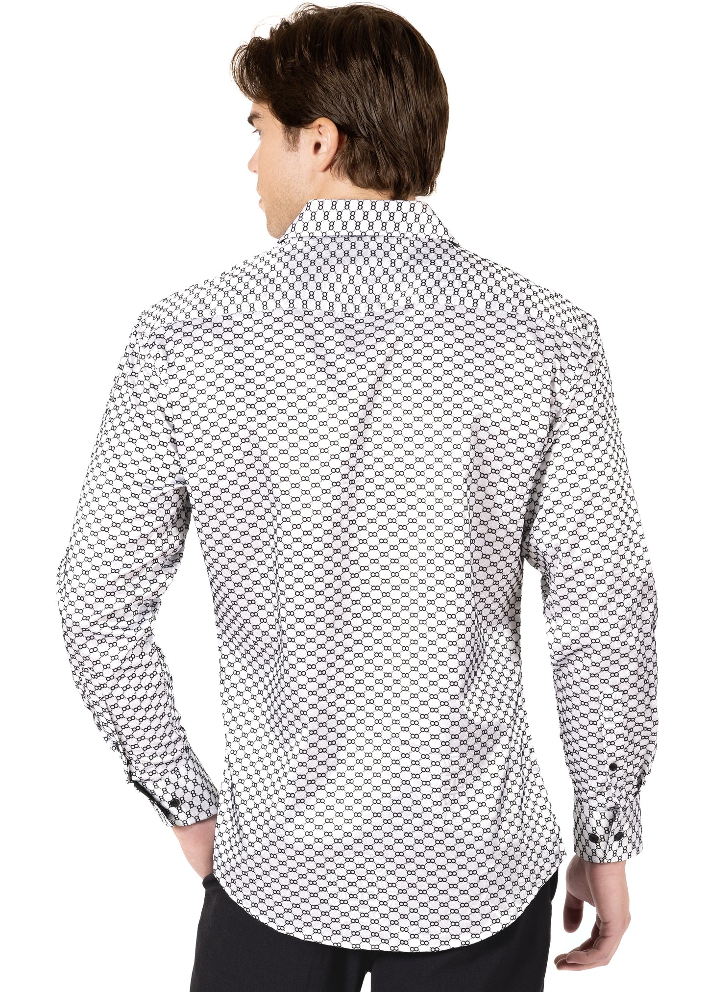 Bespoke Moda Chain Craft White Long Sleeve Dress shirt