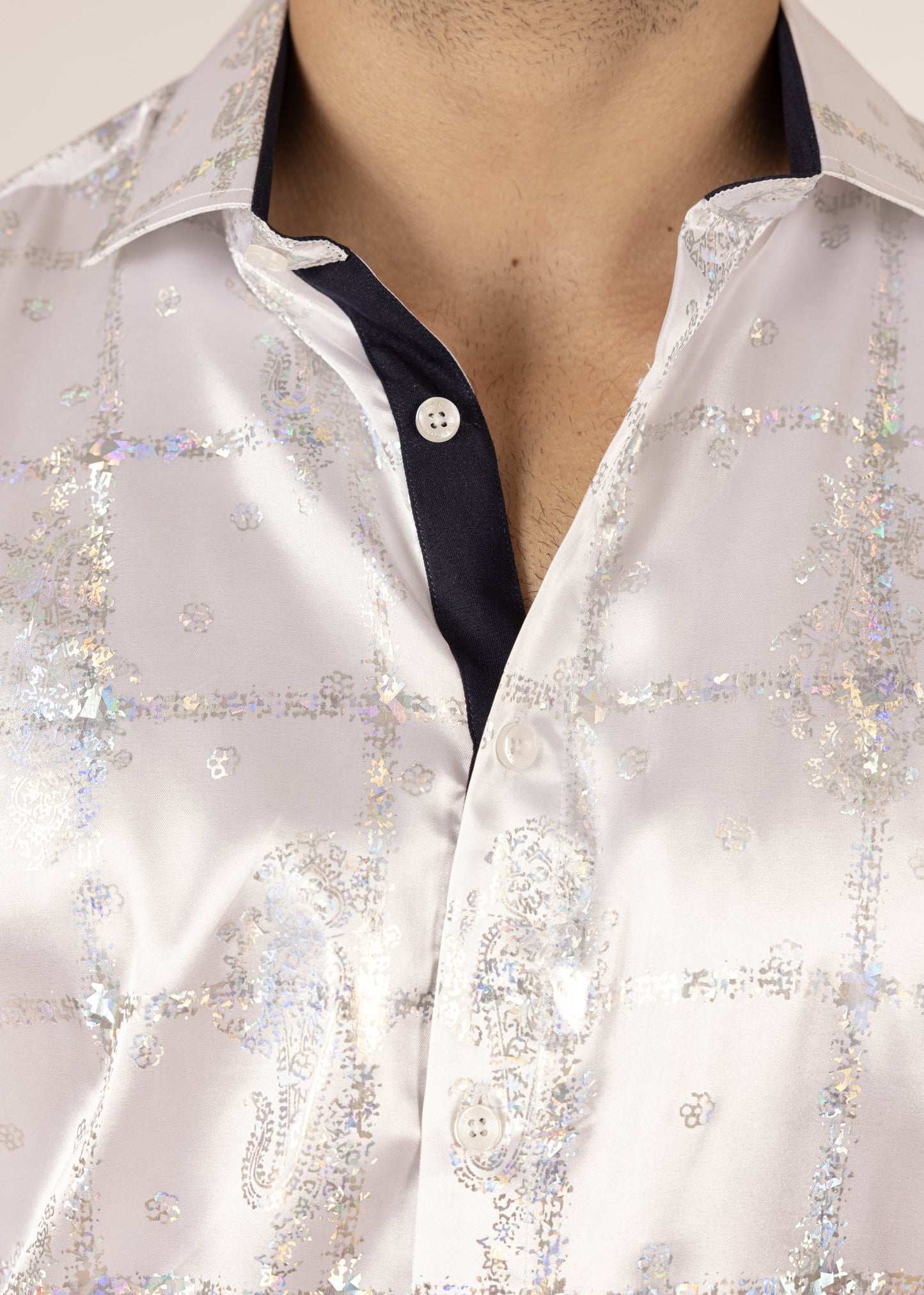 Bespoke Cross Woven Luxe Long Sleeve Dress shirt - White