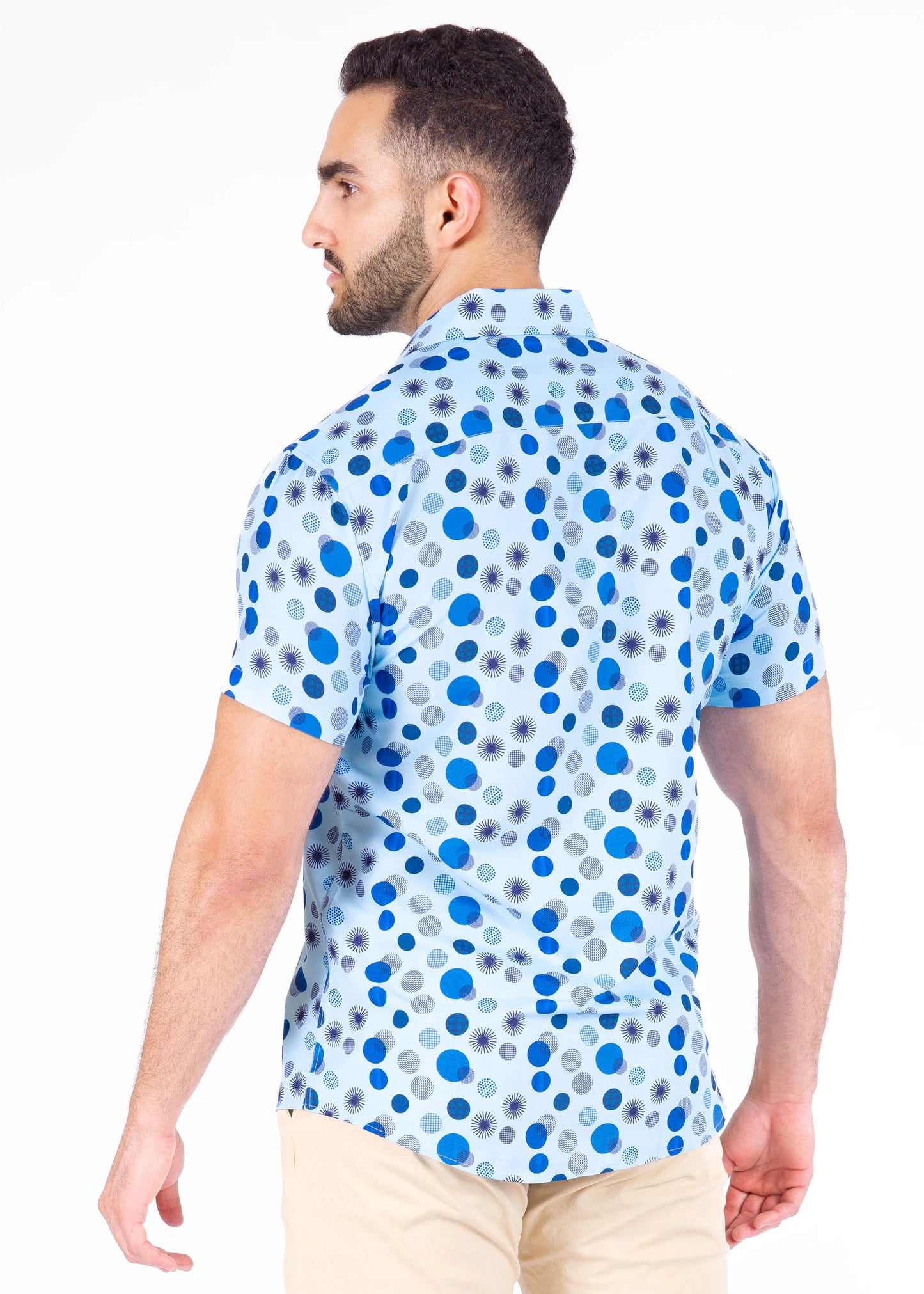 Bespoke bc collection button up dress shirt. Radiant circles blue