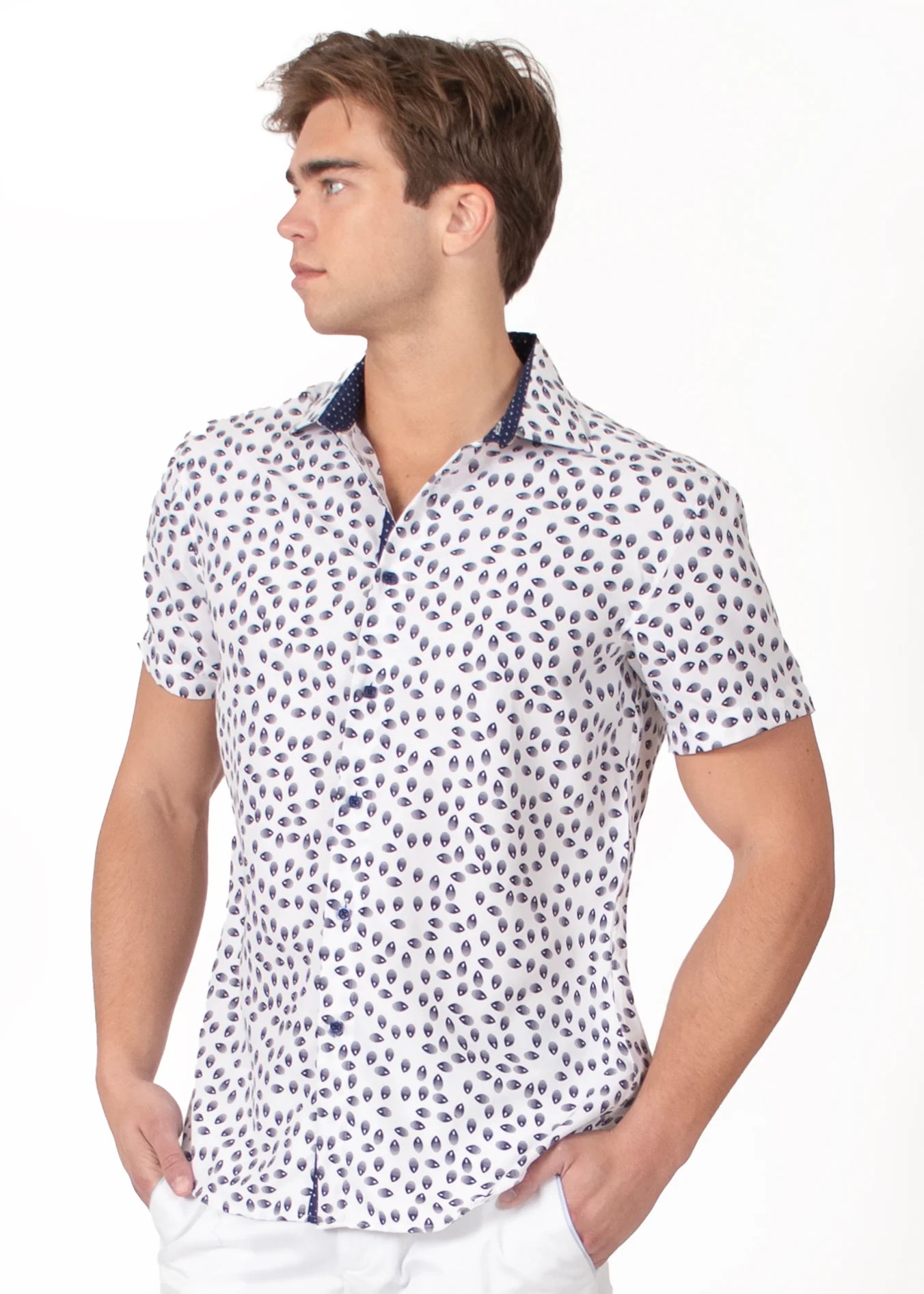 Bespoke bc collection button up dress shirt. Rhythm white