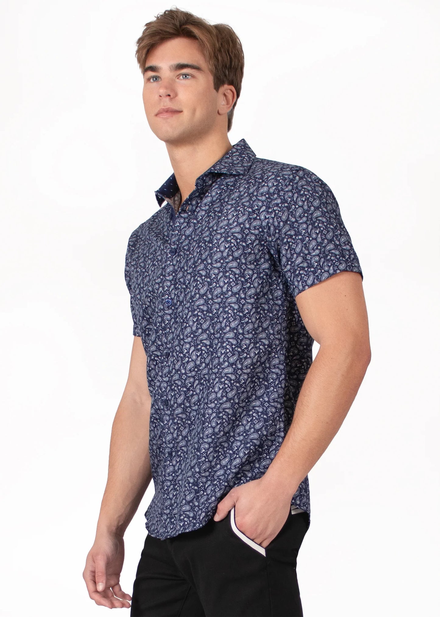 Bespoke bc collection button up dress shirt. Abstract vortex
