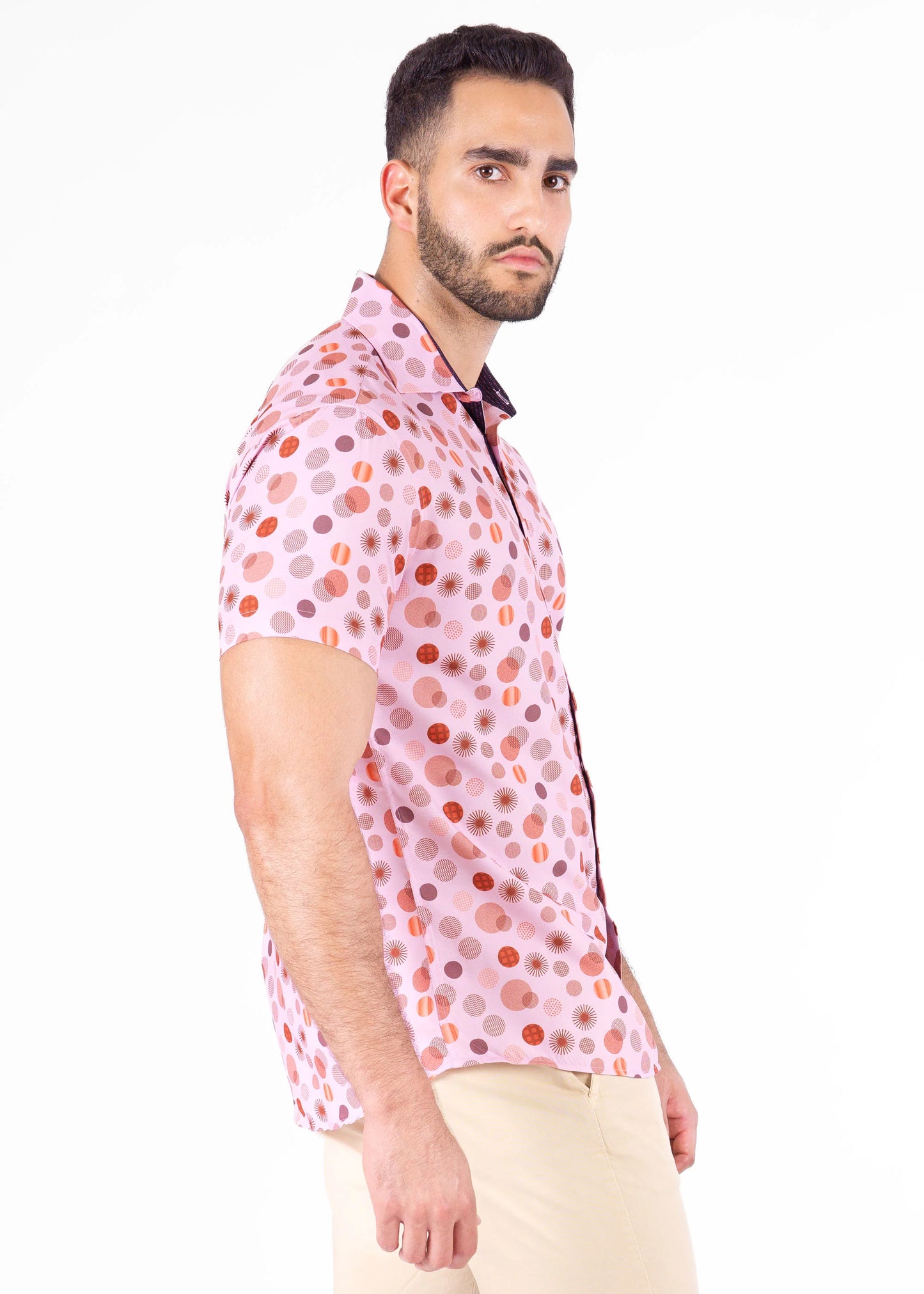 Bespoke bc collection button up dress shirt. Radiant circles pink