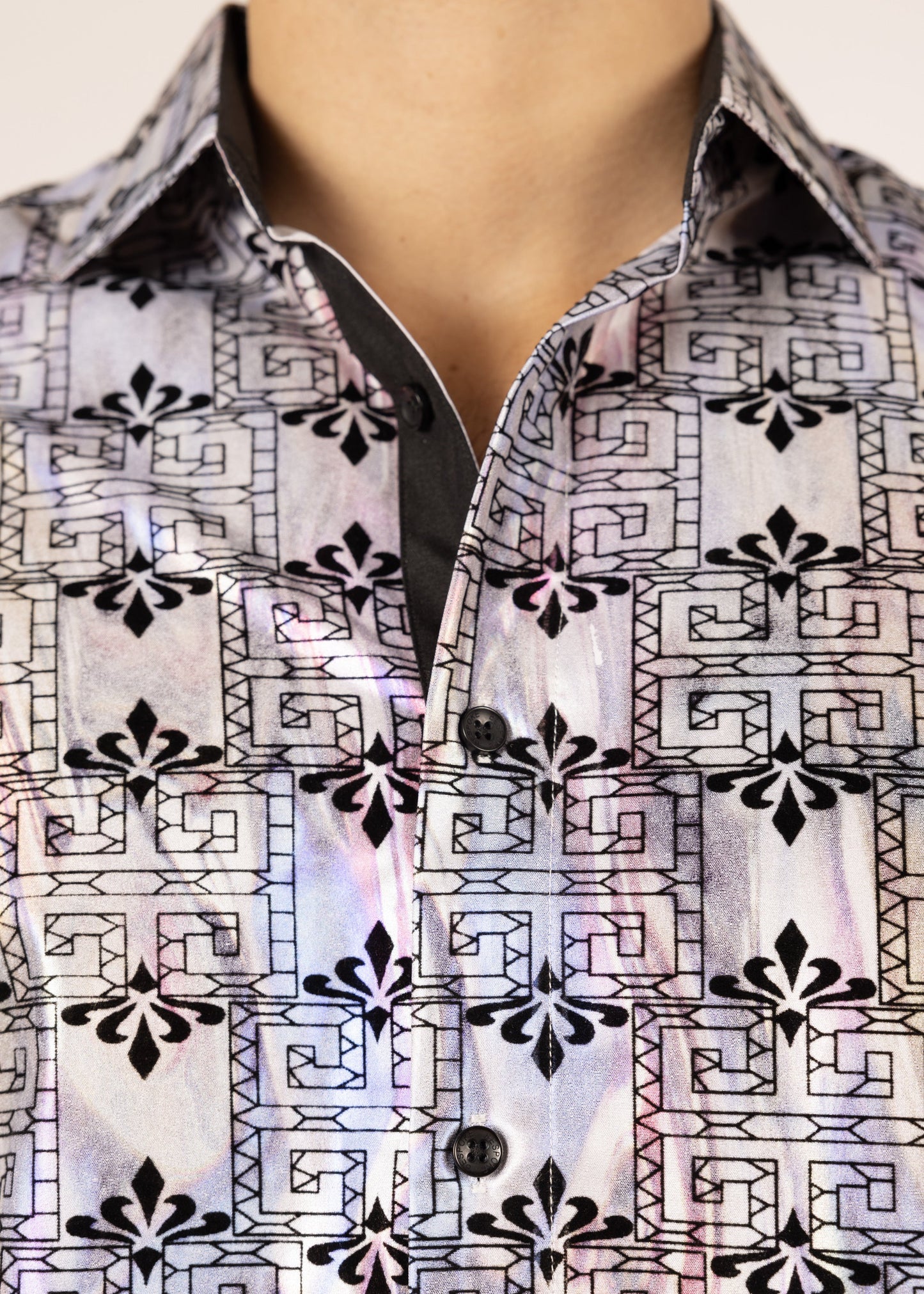 Bespoke Architectural Aesthetic Iridescent Long Sleeve Dress shirt