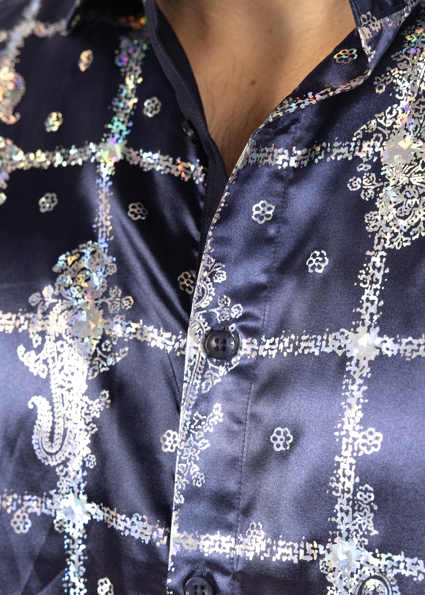 Bespoke Cross Woven Luxe Long Sleeve Dress shirt - Navy