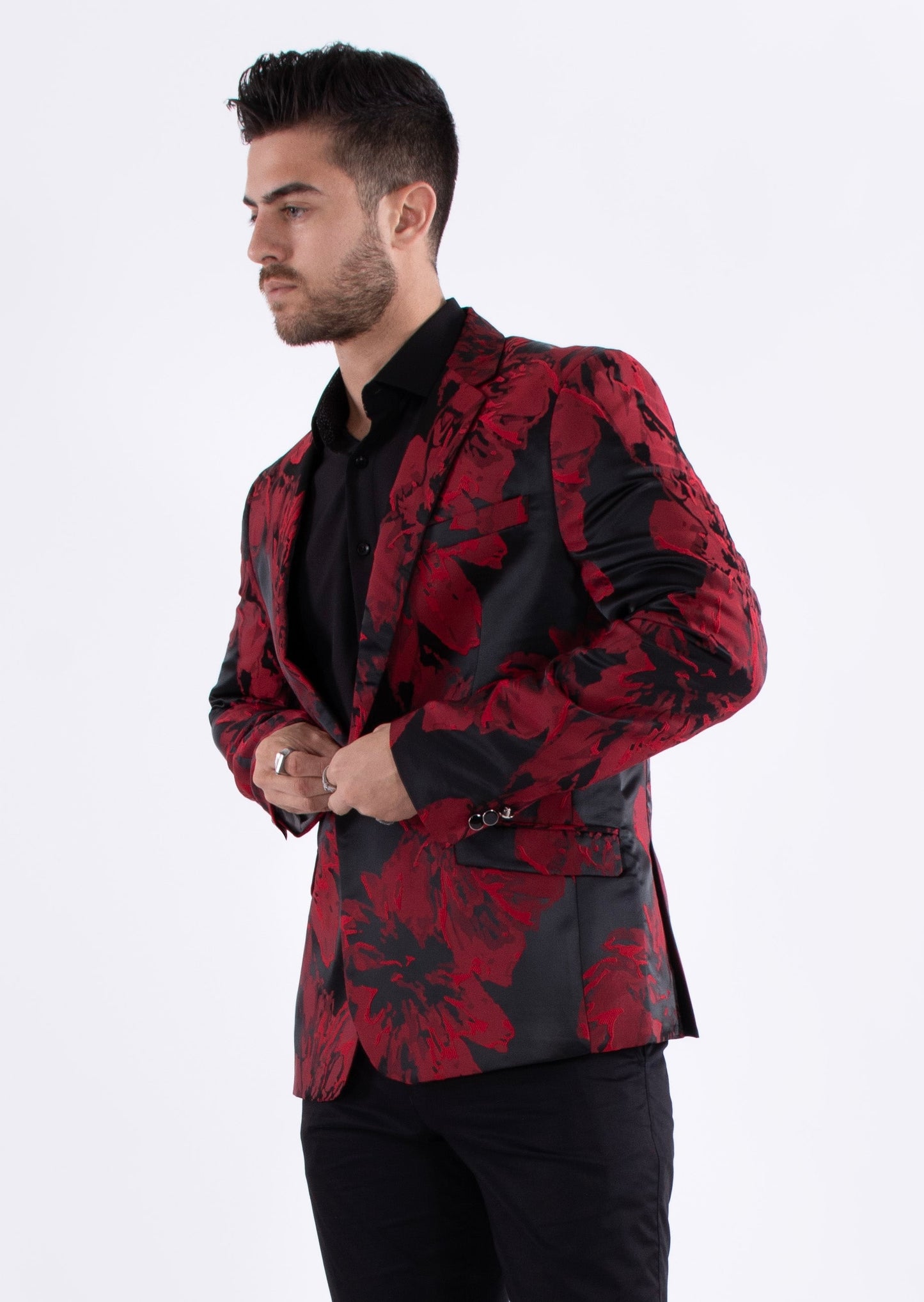 Bespoke Moda Red Floral Blazer