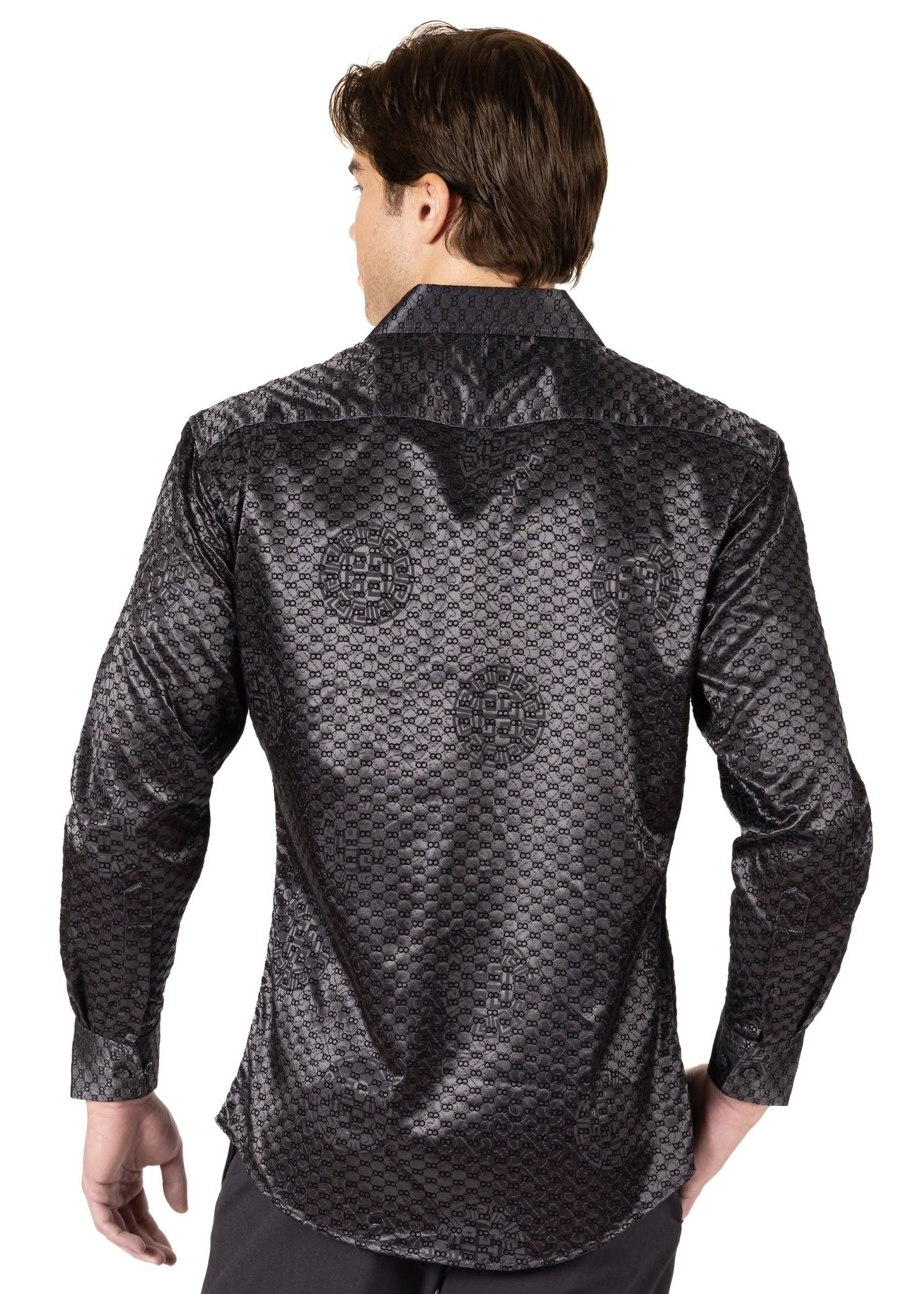 Bespoke Chain Craft Black Long Sleeve Dress shirt