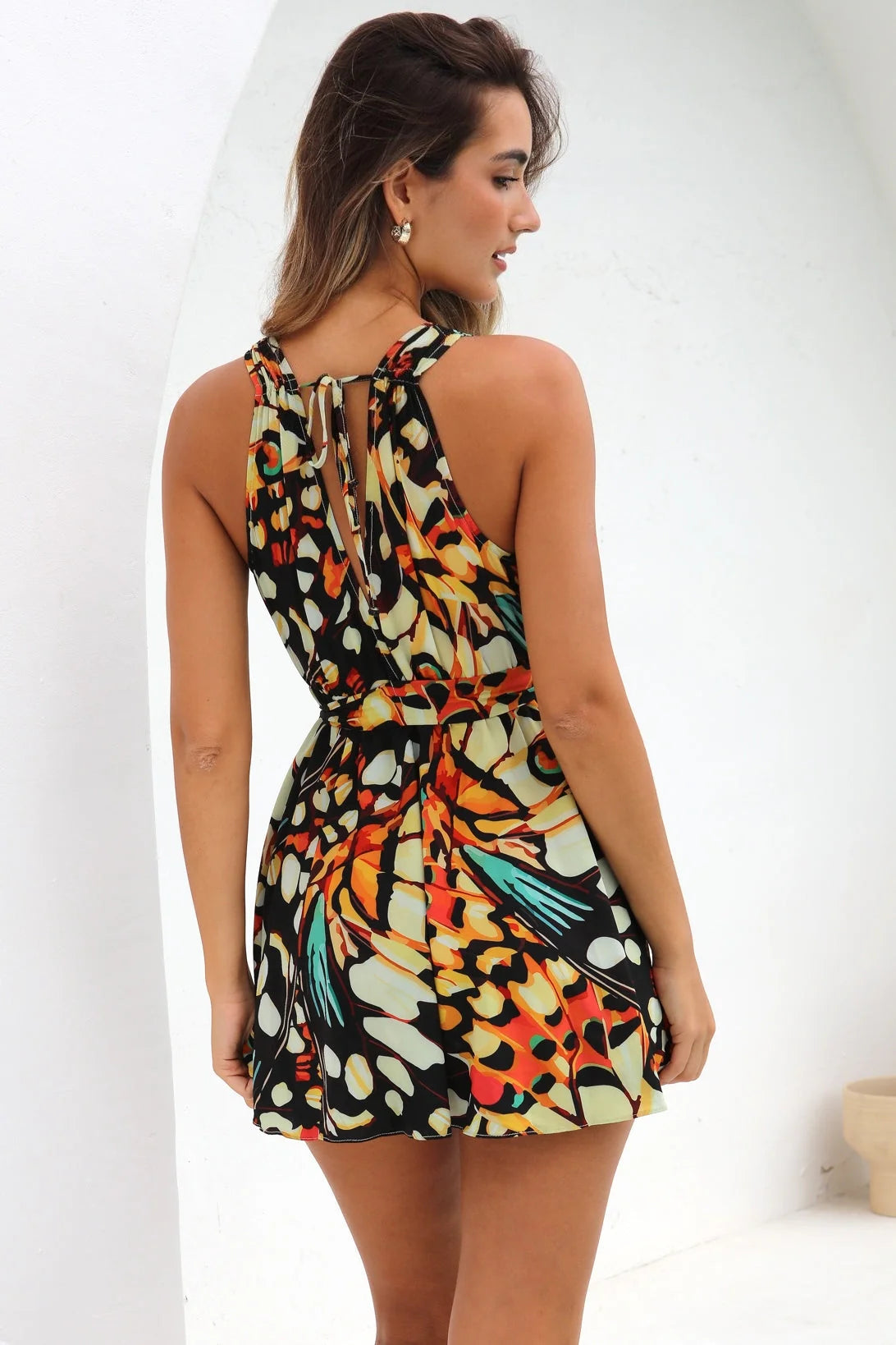 Dolcessa Honey Butterfly Mini Dress