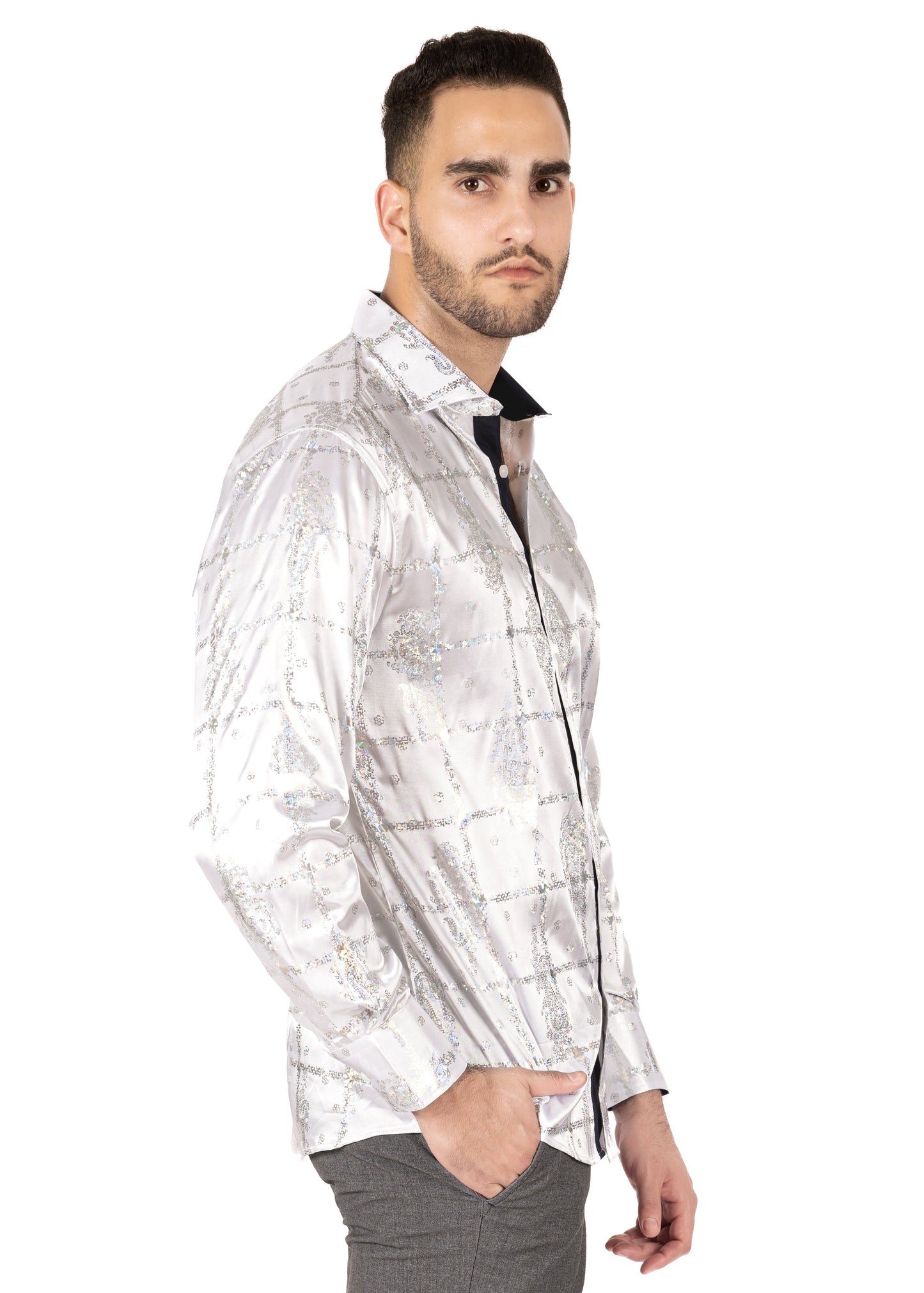 Bespoke Cross Woven Luxe Long Sleeve Dress shirt - White