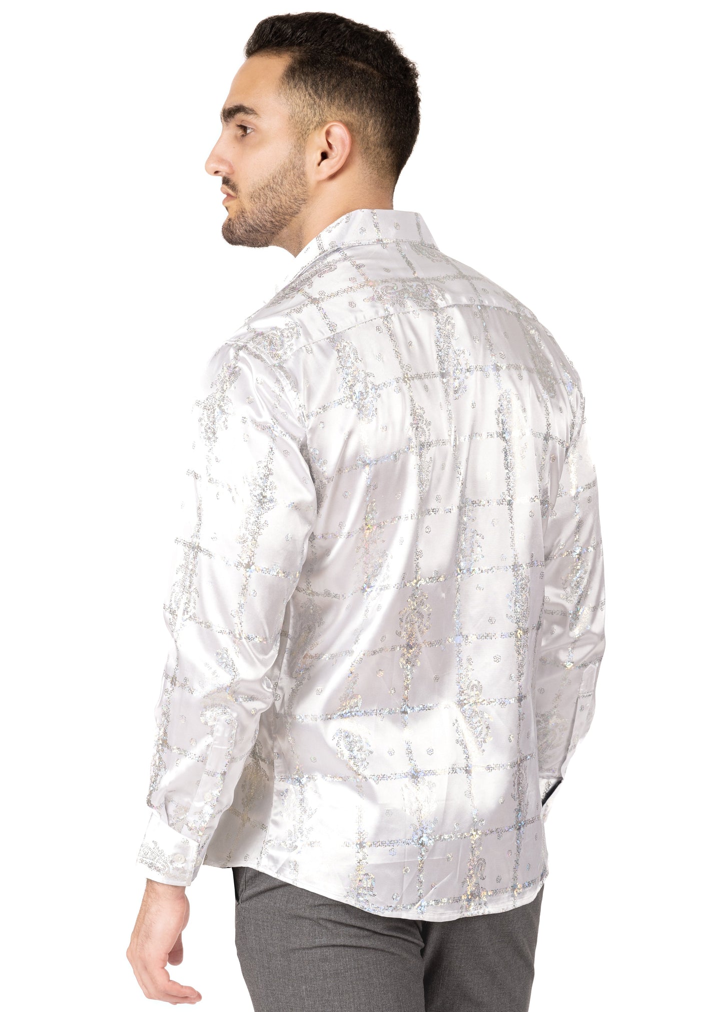 Bespoke Cross Woven Luxe Long Sleeve Dress shirt - White