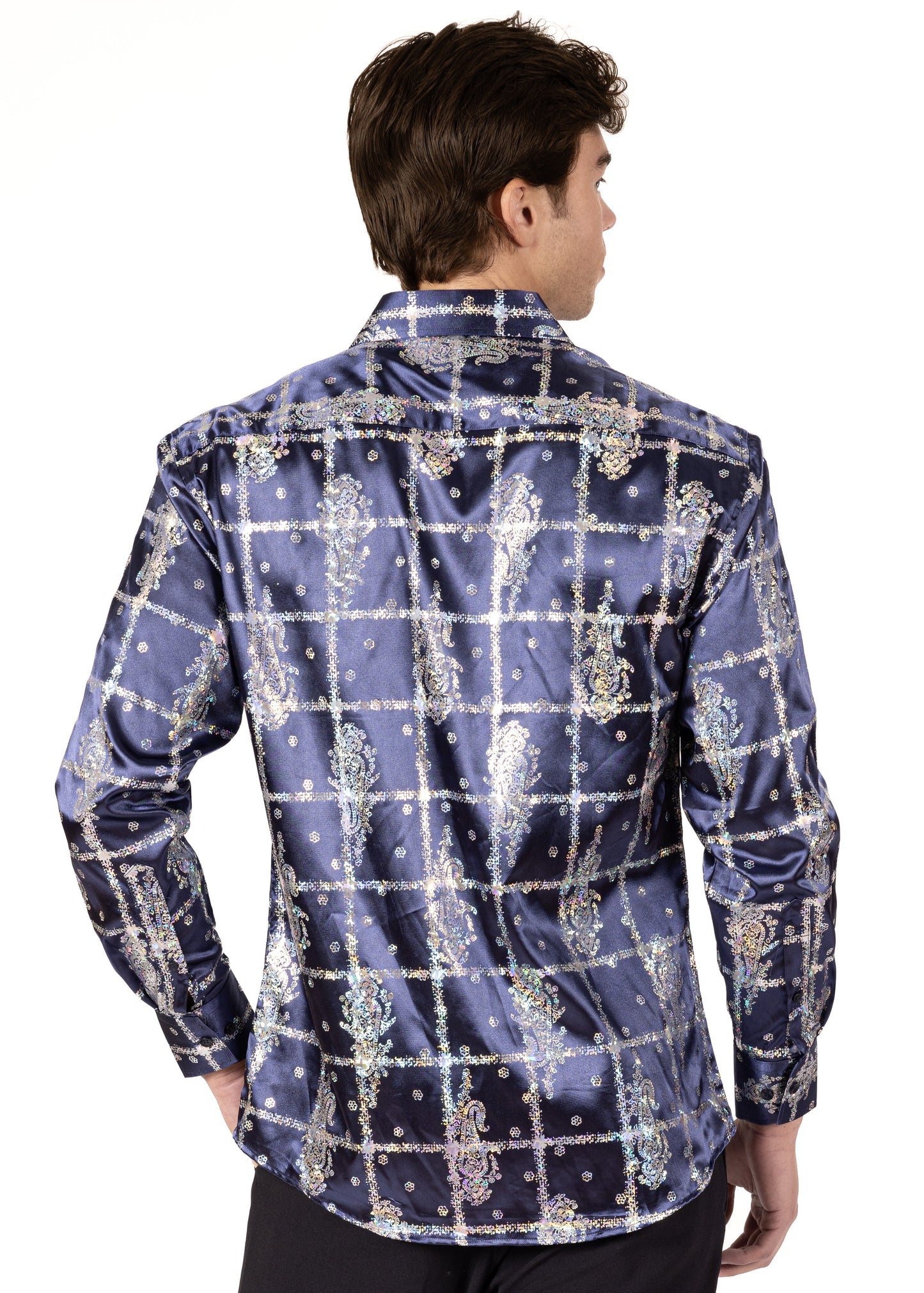 Bespoke Cross Woven Luxe Long Sleeve Dress shirt - Navy