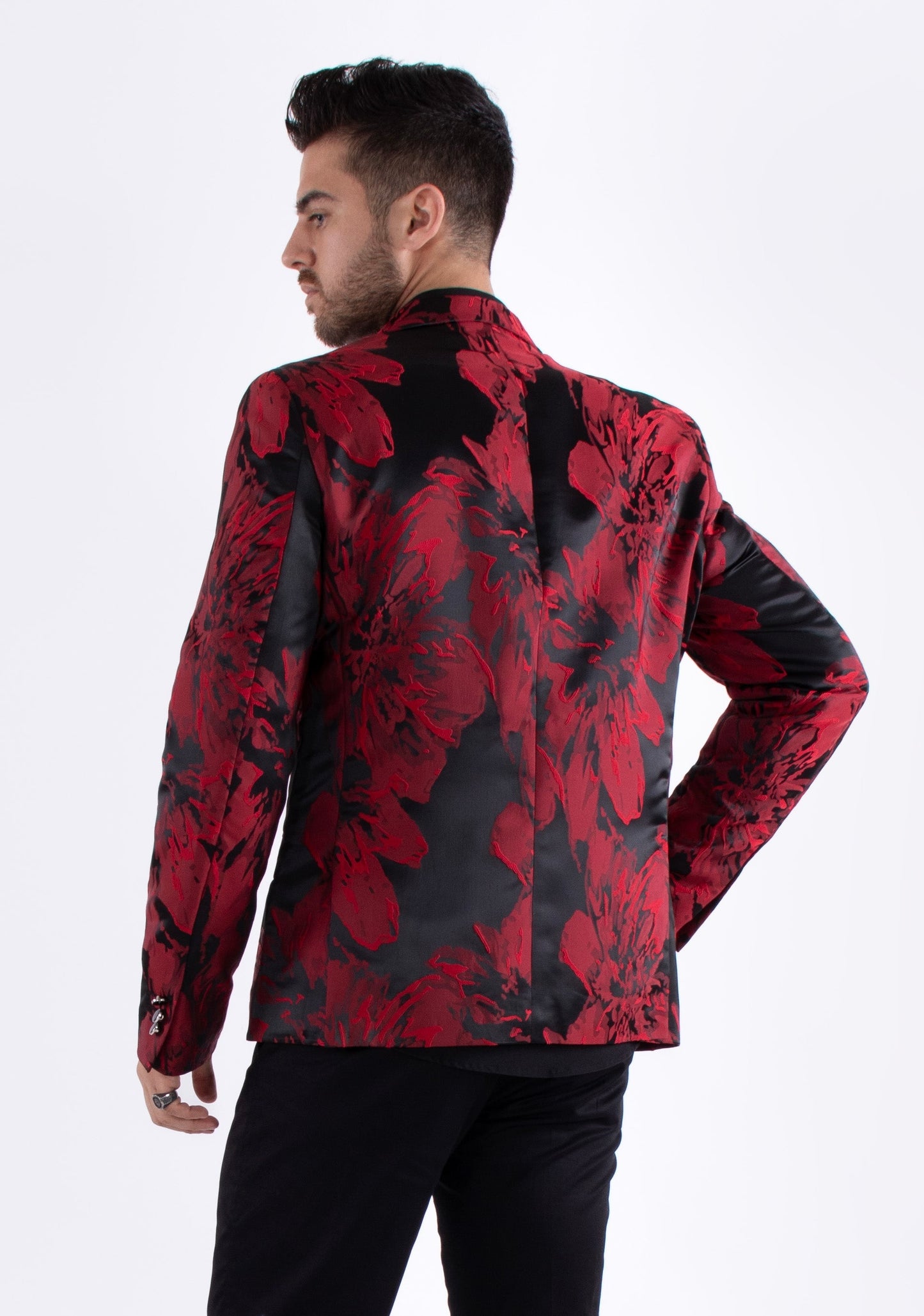 Bespoke Moda Red Floral Blazer