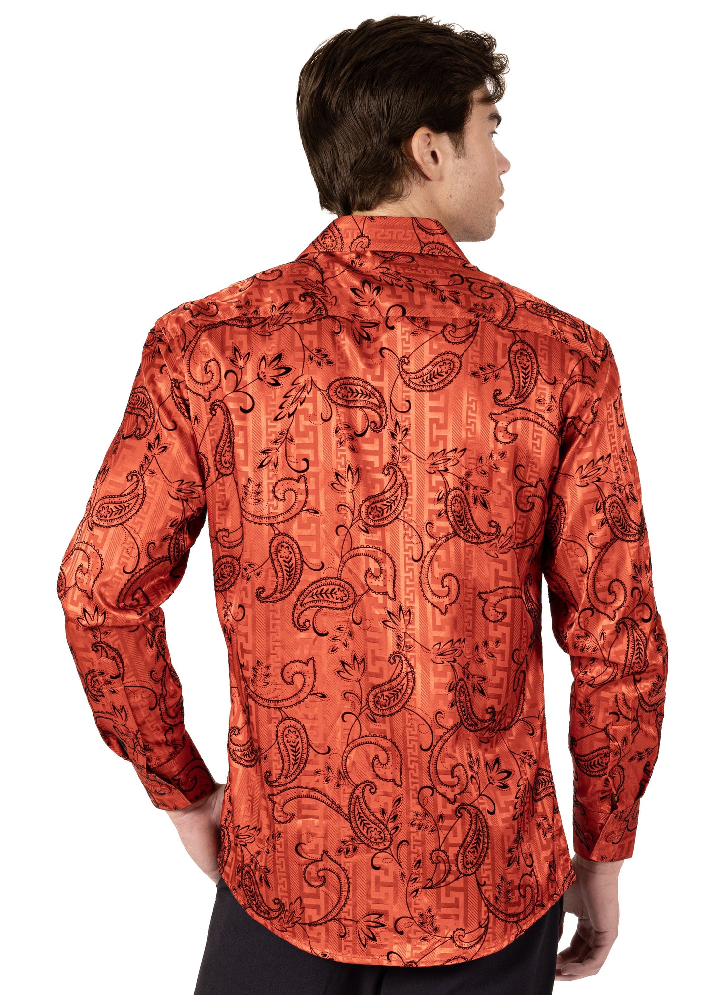 Bespoke Moda Mediterranean Essence Red Long Sleeve Dress shirt