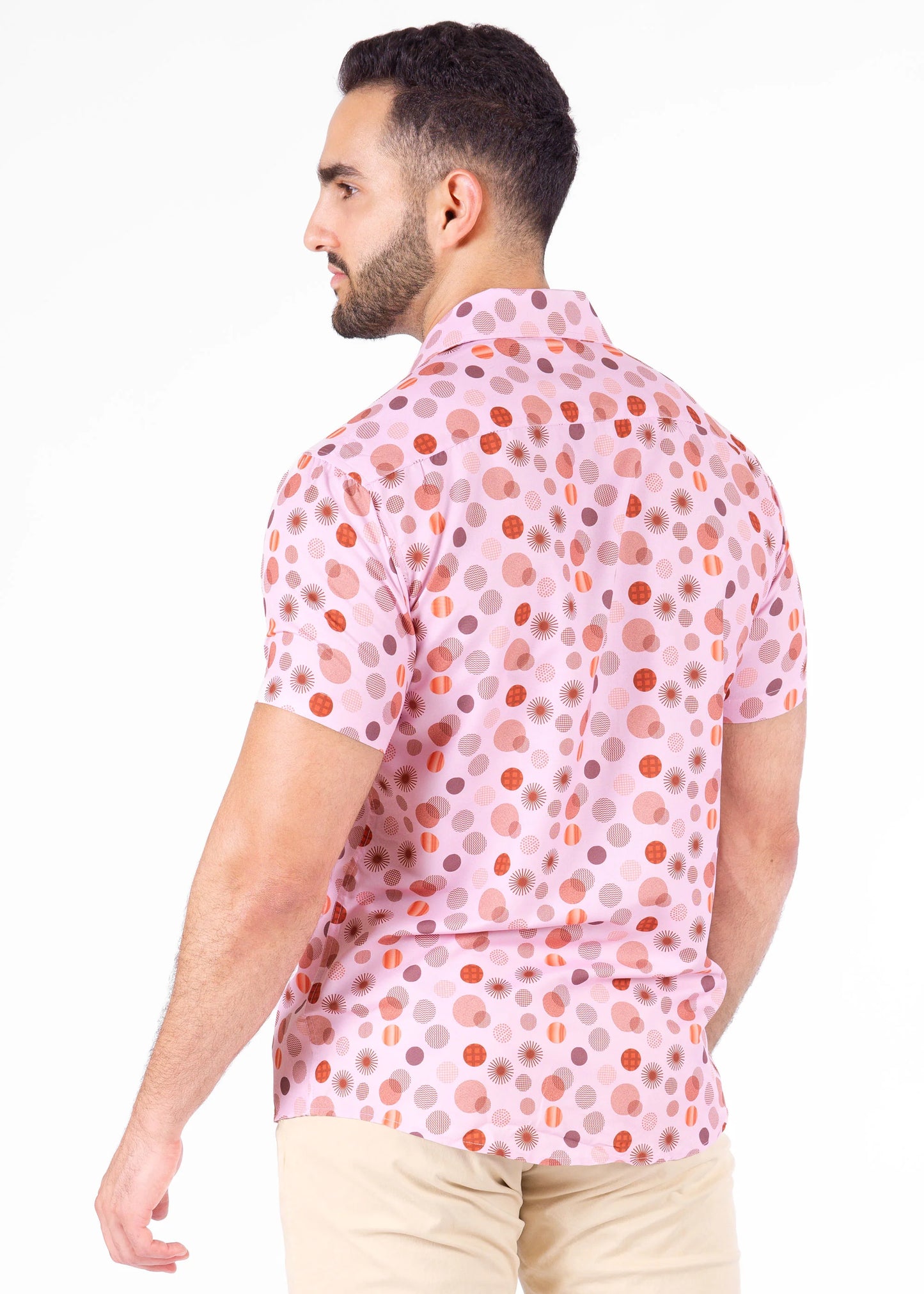 Bespoke bc collection button up dress shirt. Radiant circles pink