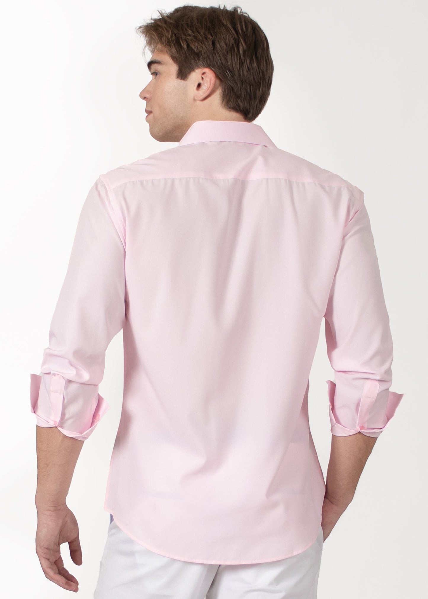 Bespoke Solid essential long sleeve button up dress shirt - Pink