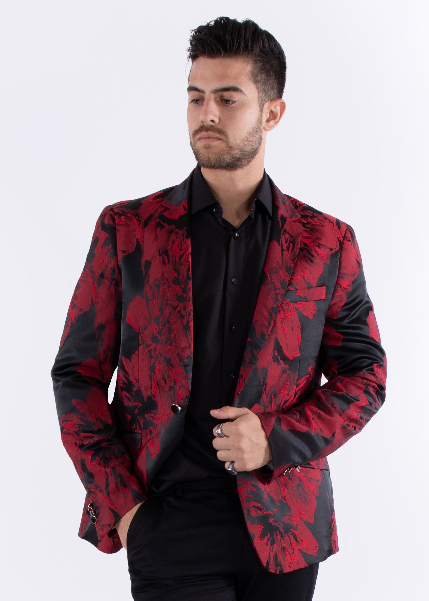 Bespoke Moda Red Floral Blazer