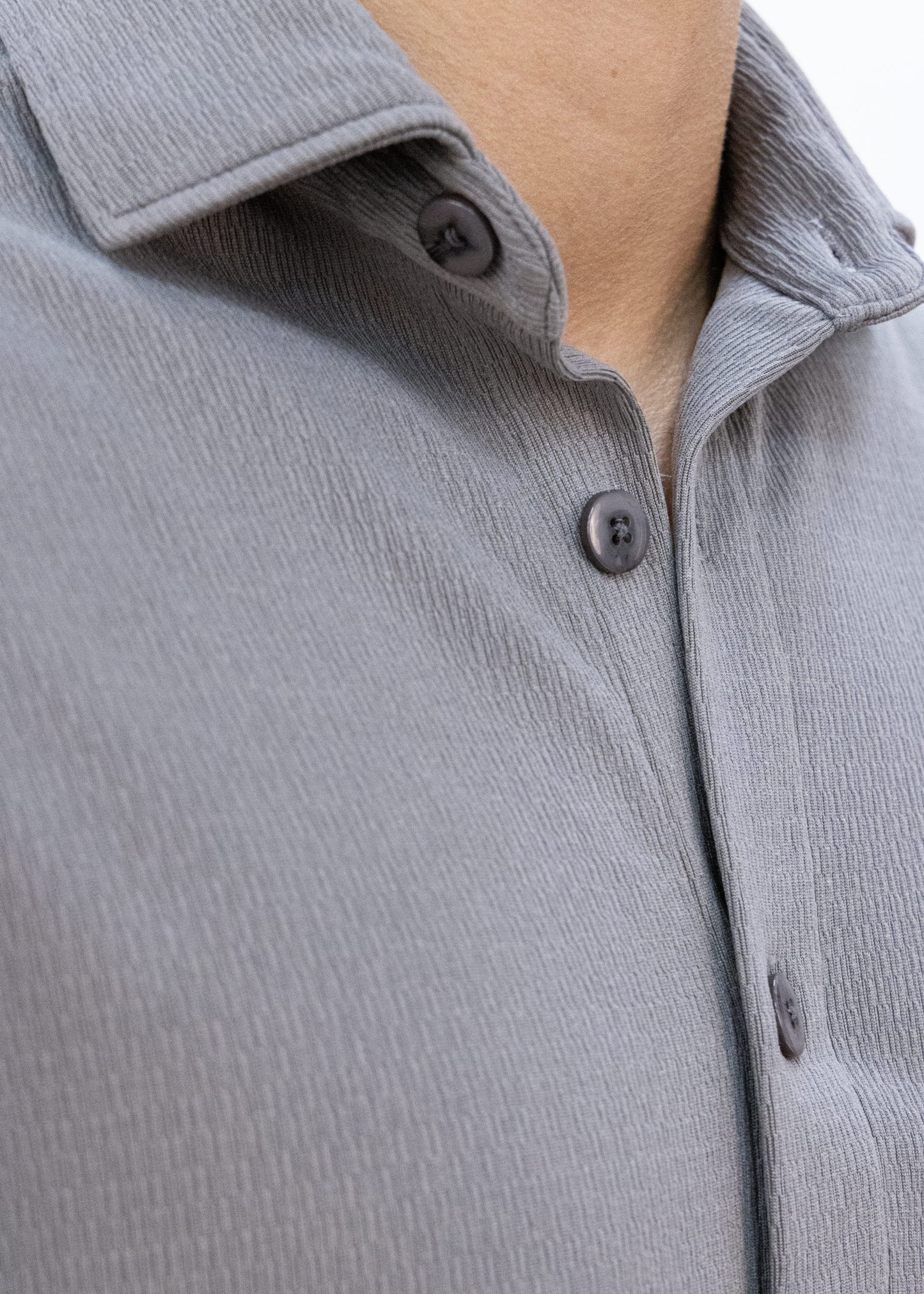 Bespoke textured Long Sleeve Dress shirt - Gray