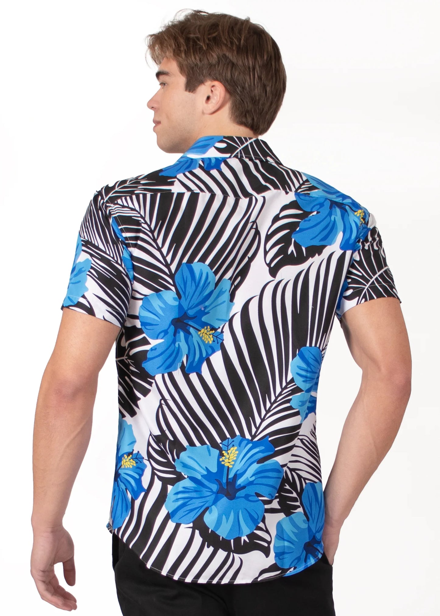 Bespoke bc collection button up dress shirt. Hawaii blue