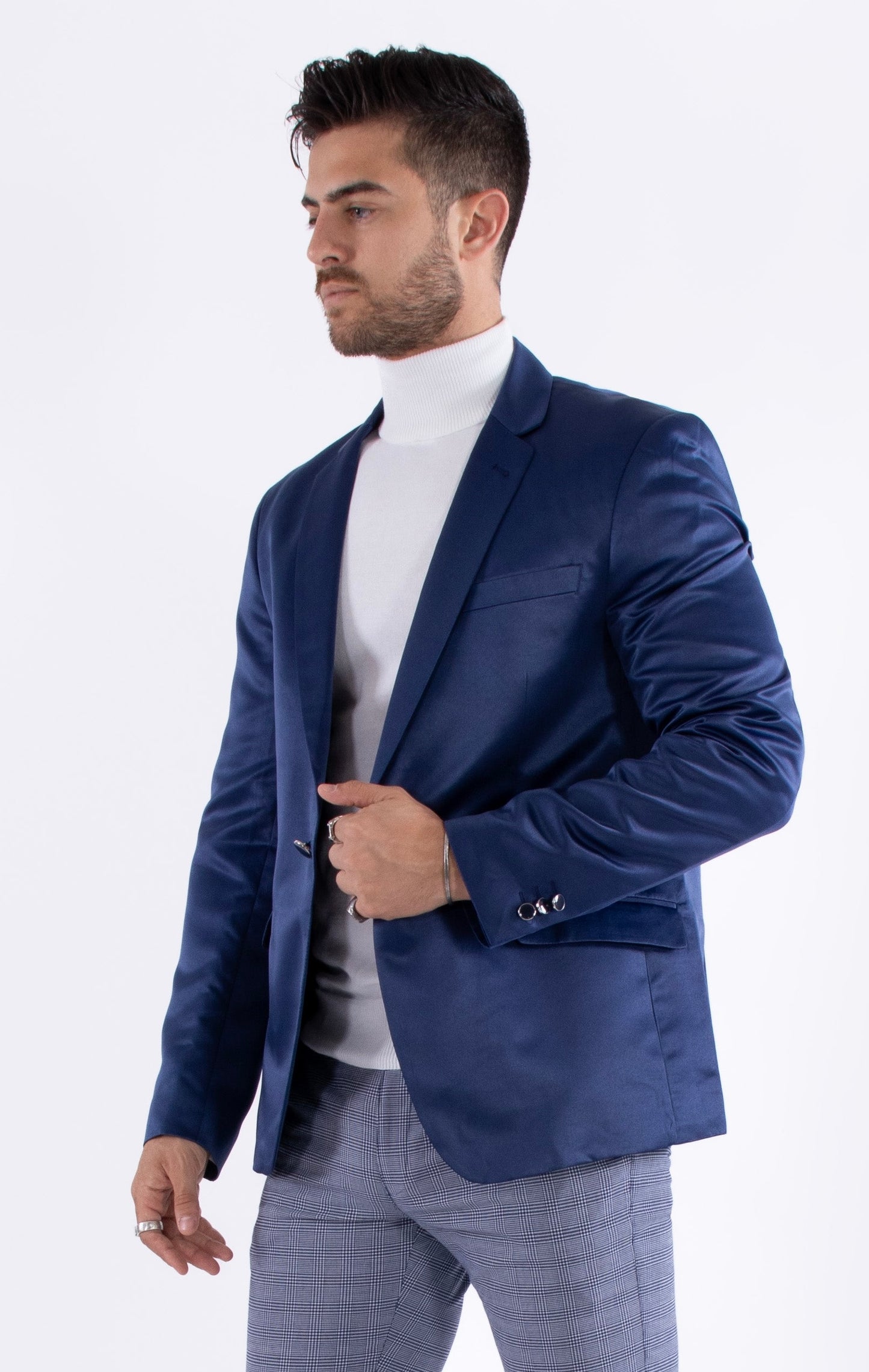Bespoke Moda Navy Satin finish Blazer