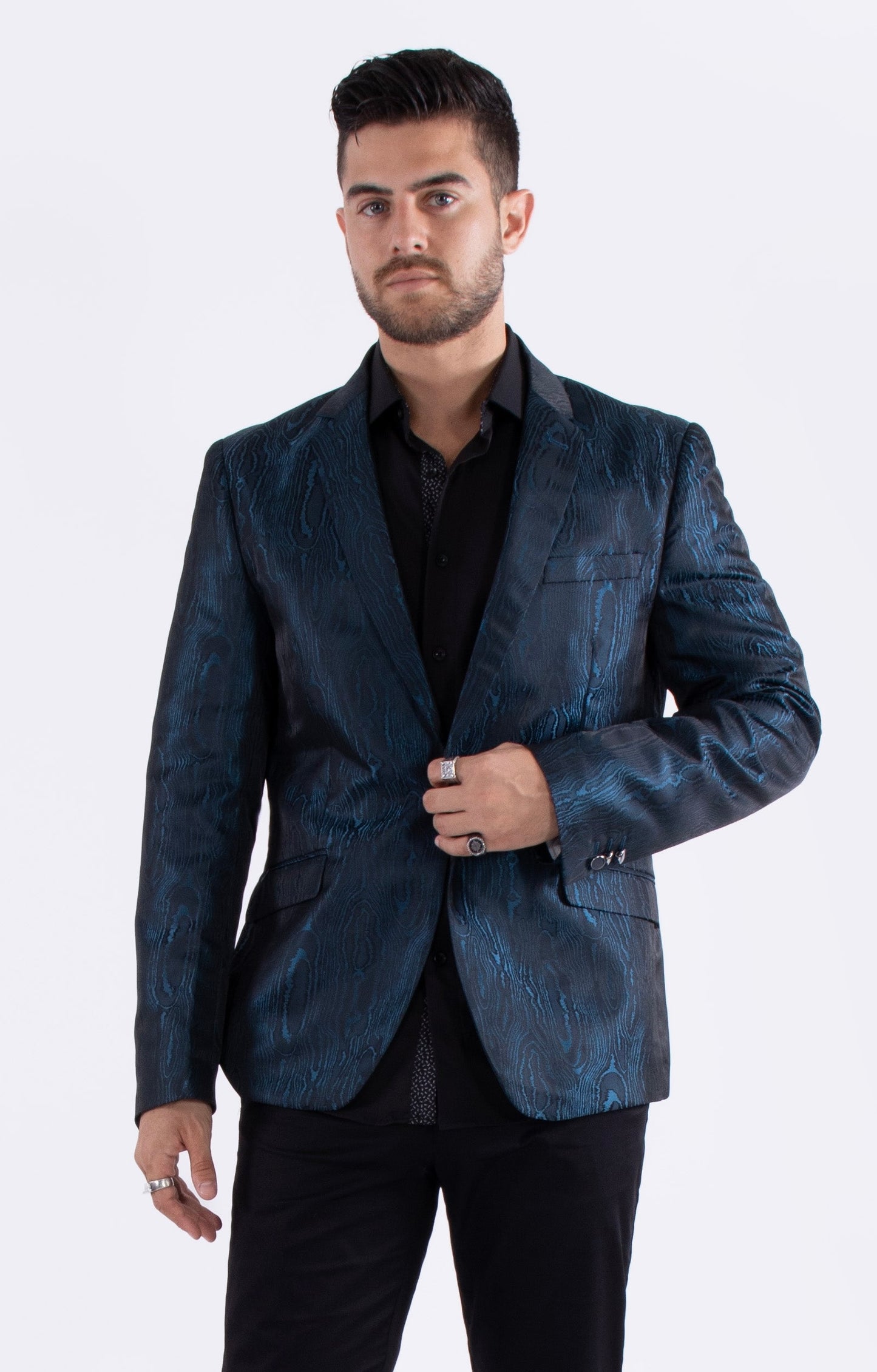 Bespoke Moda Blue Green Python Blazer