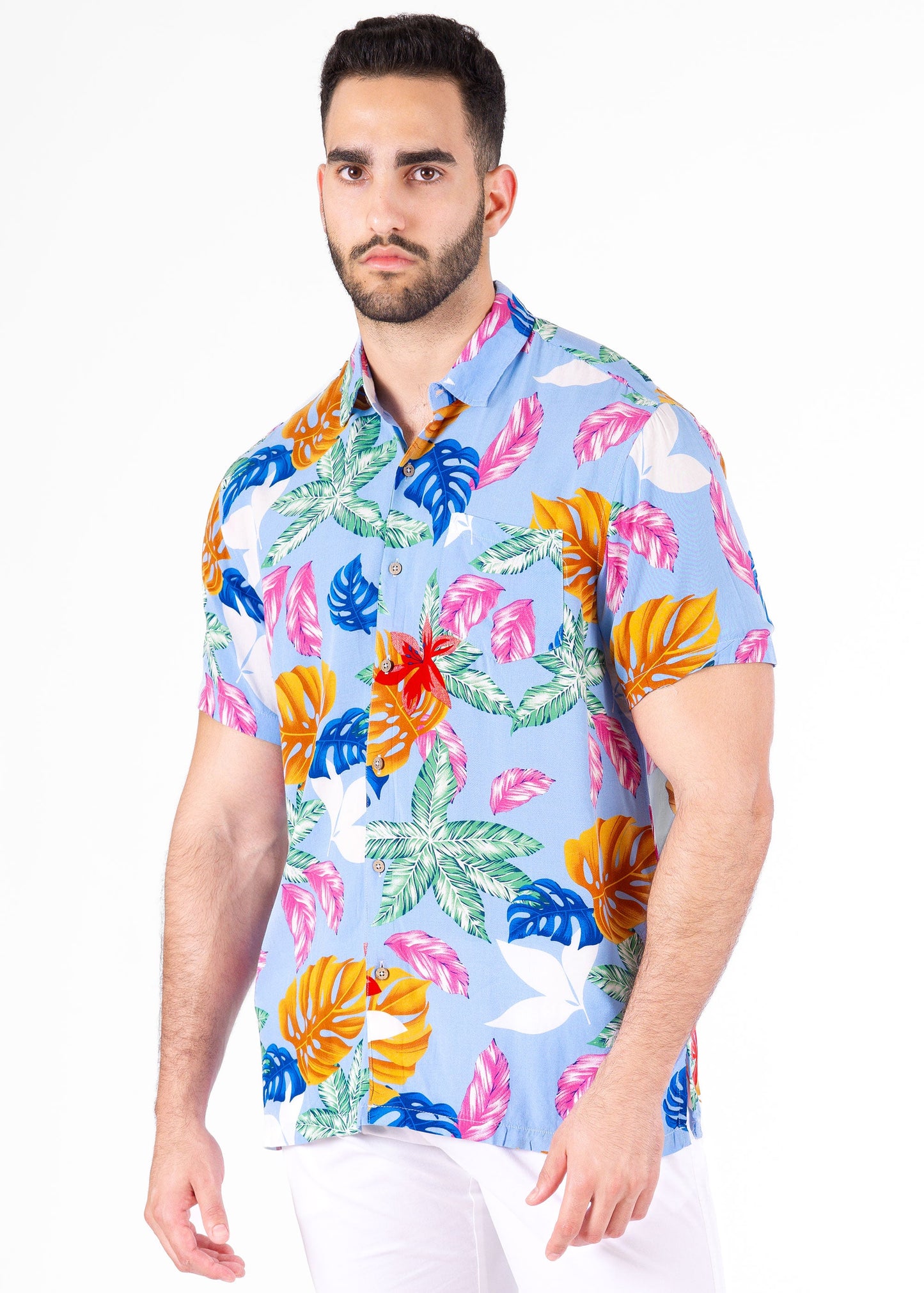 Bespoke short sleeve dress shirt. Beachfront