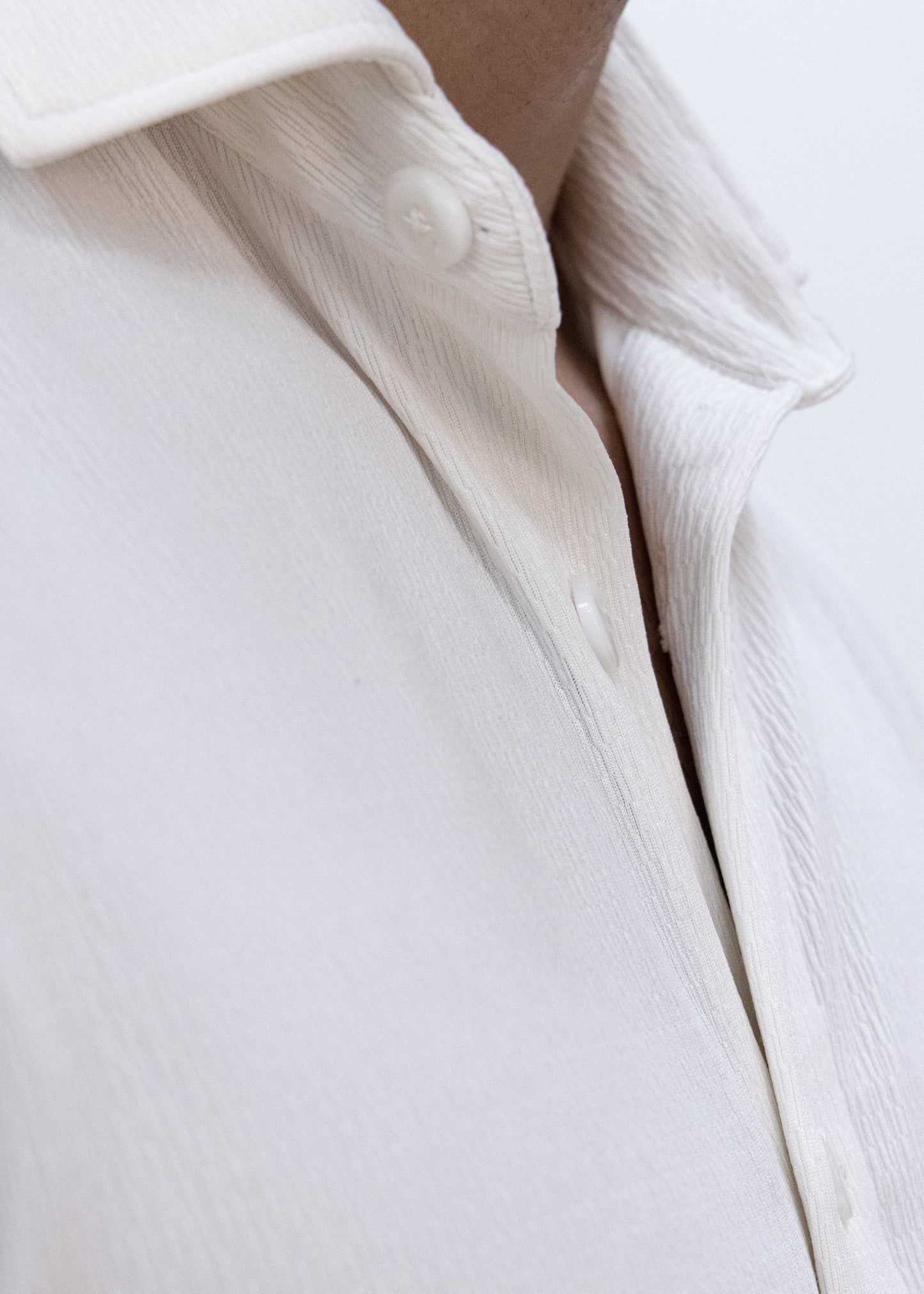 Bespoke textured Long Sleeve Dress shirt - White