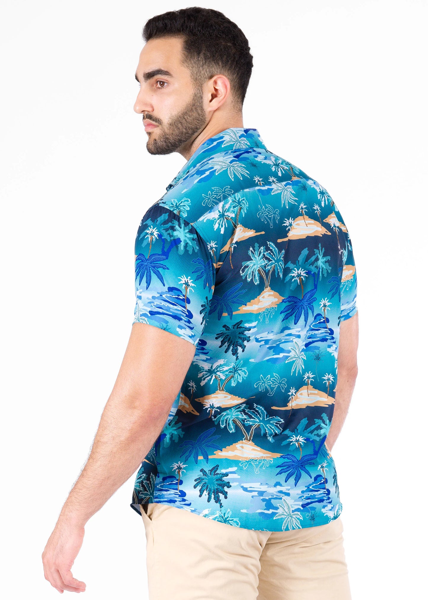 Bespoke bc collection button up dress shirt. Tropical