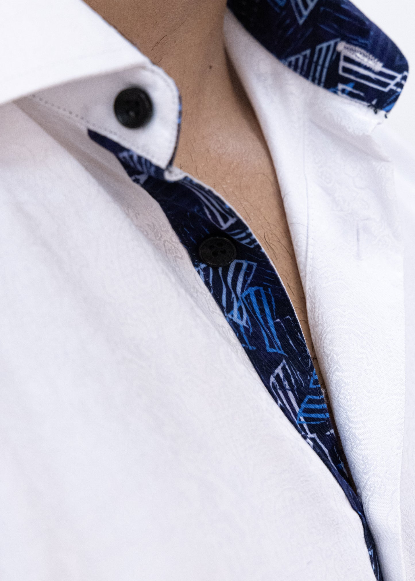 Bespoke paisley Dream White long sleeve button up dress dress shirt - White
