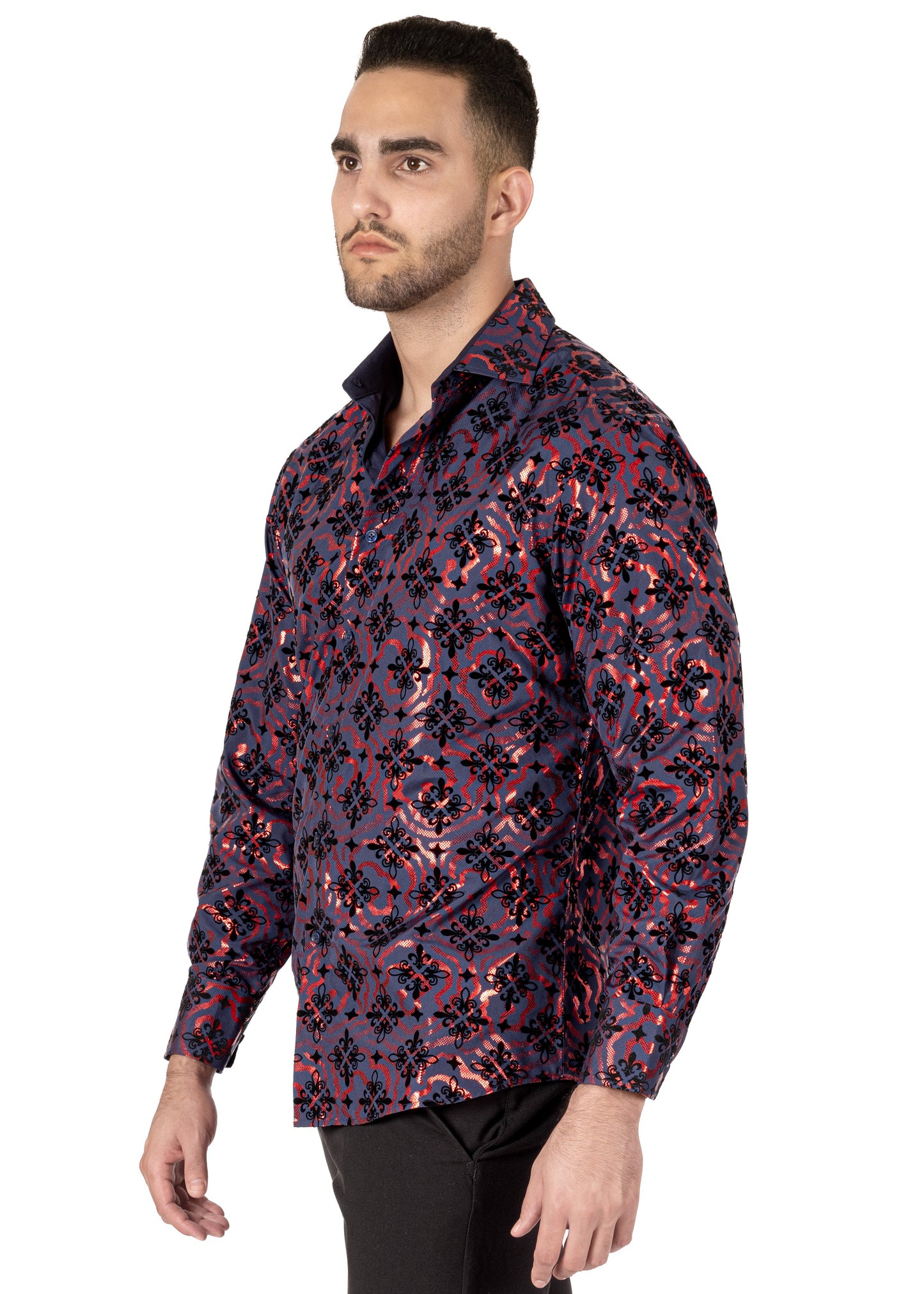 Bespoke Colonial Crest Long Sleeve Dress shirt - Navy