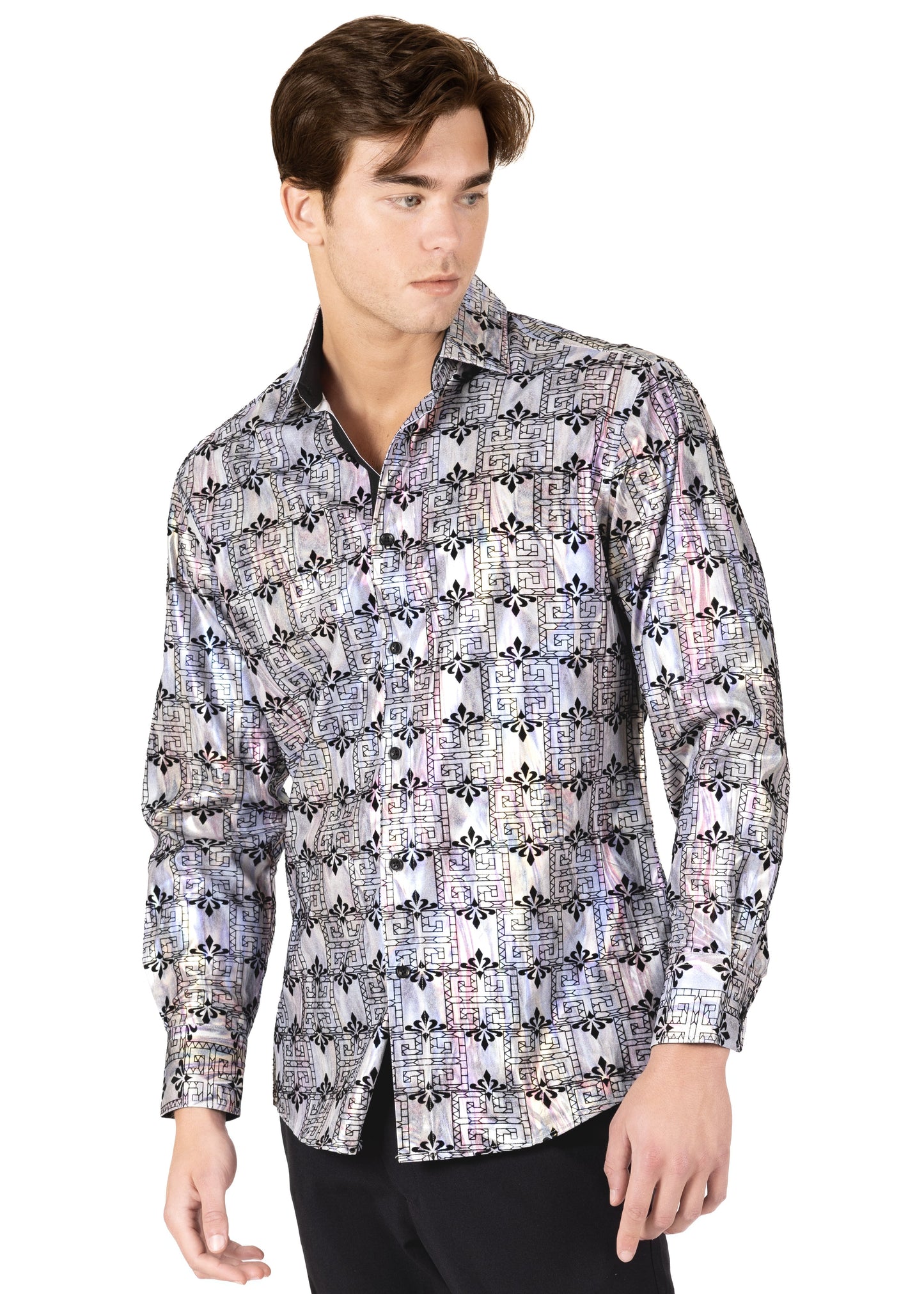Bespoke Architectural Aesthetic Iridescent Long Sleeve Dress shirt