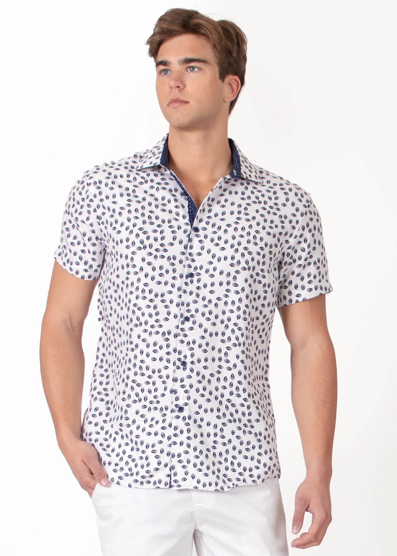 Bespoke bc collection button up dress shirt. Rhythm white