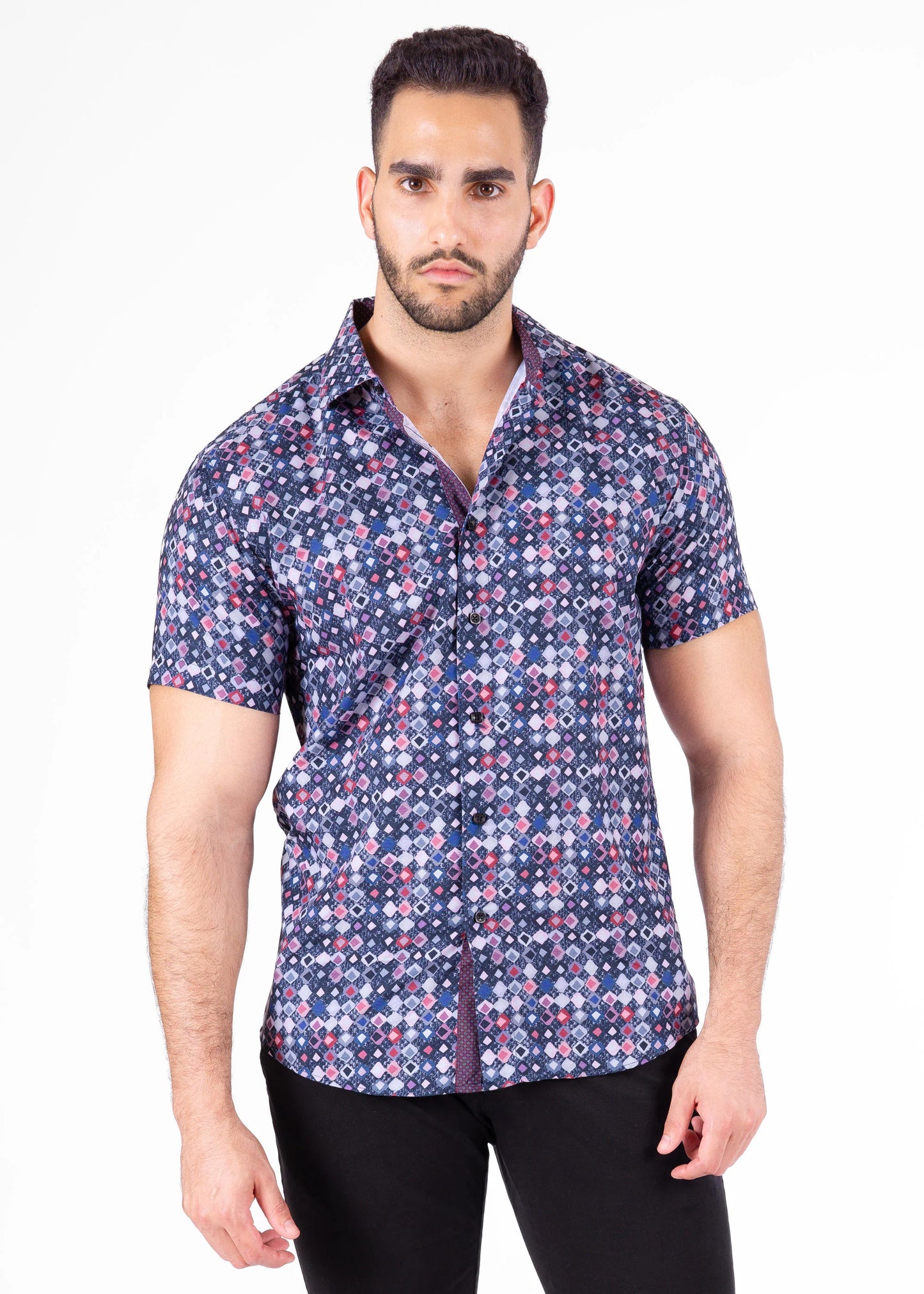 Bespoke bc collection button up dress shirt. Gemstones