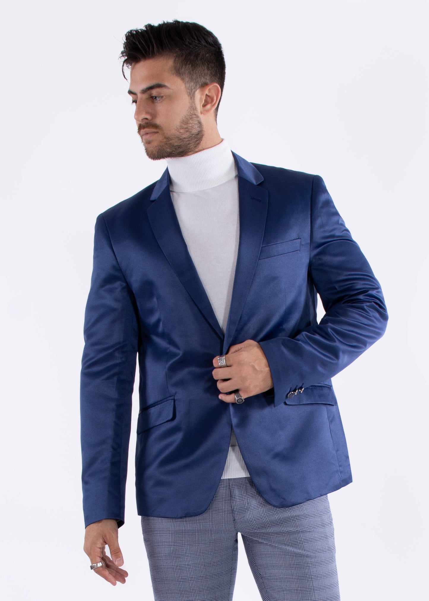Bespoke Moda Navy Satin finish Blazer