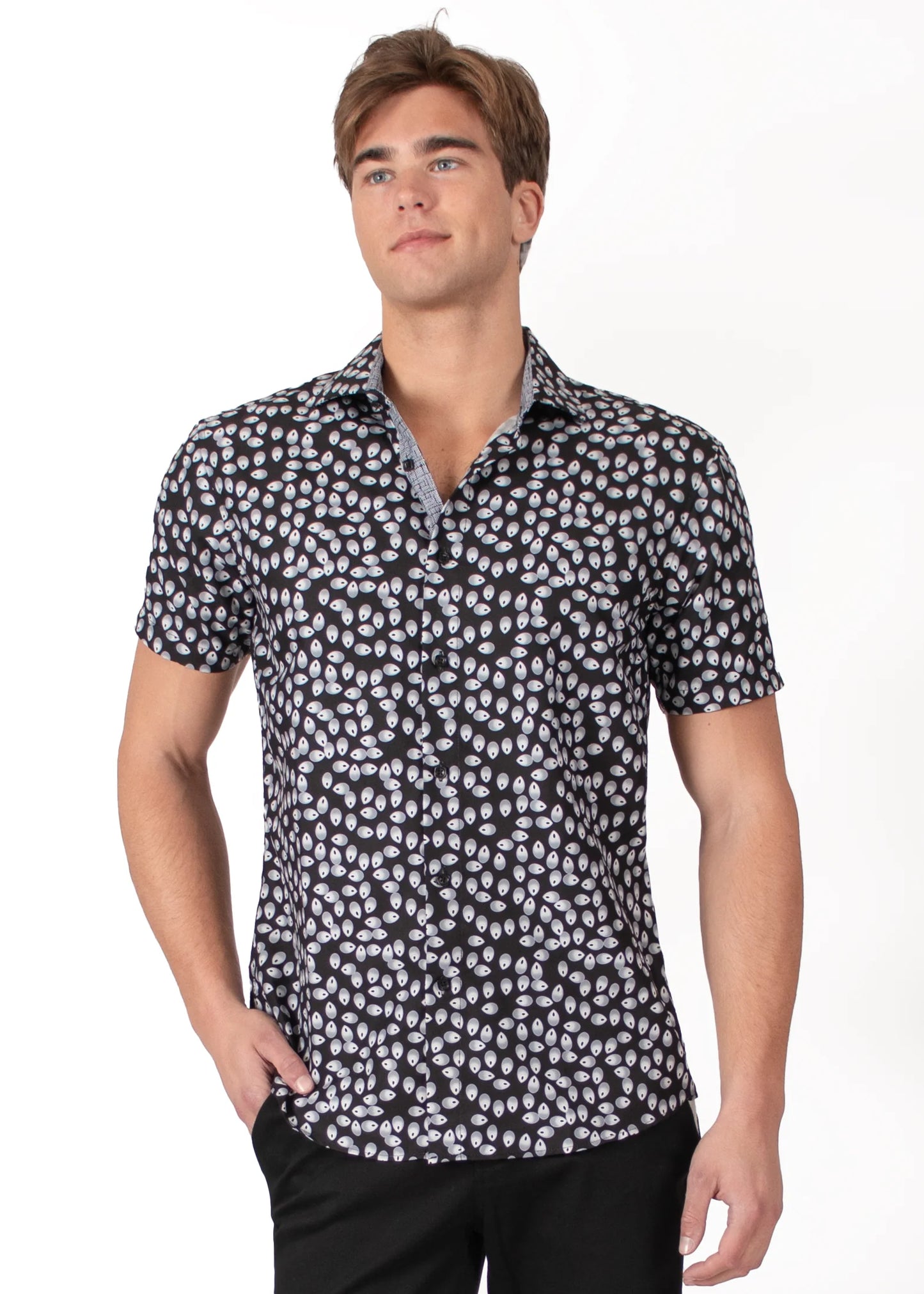 Bespoke bc collection button up dress shirt. Rhythm black