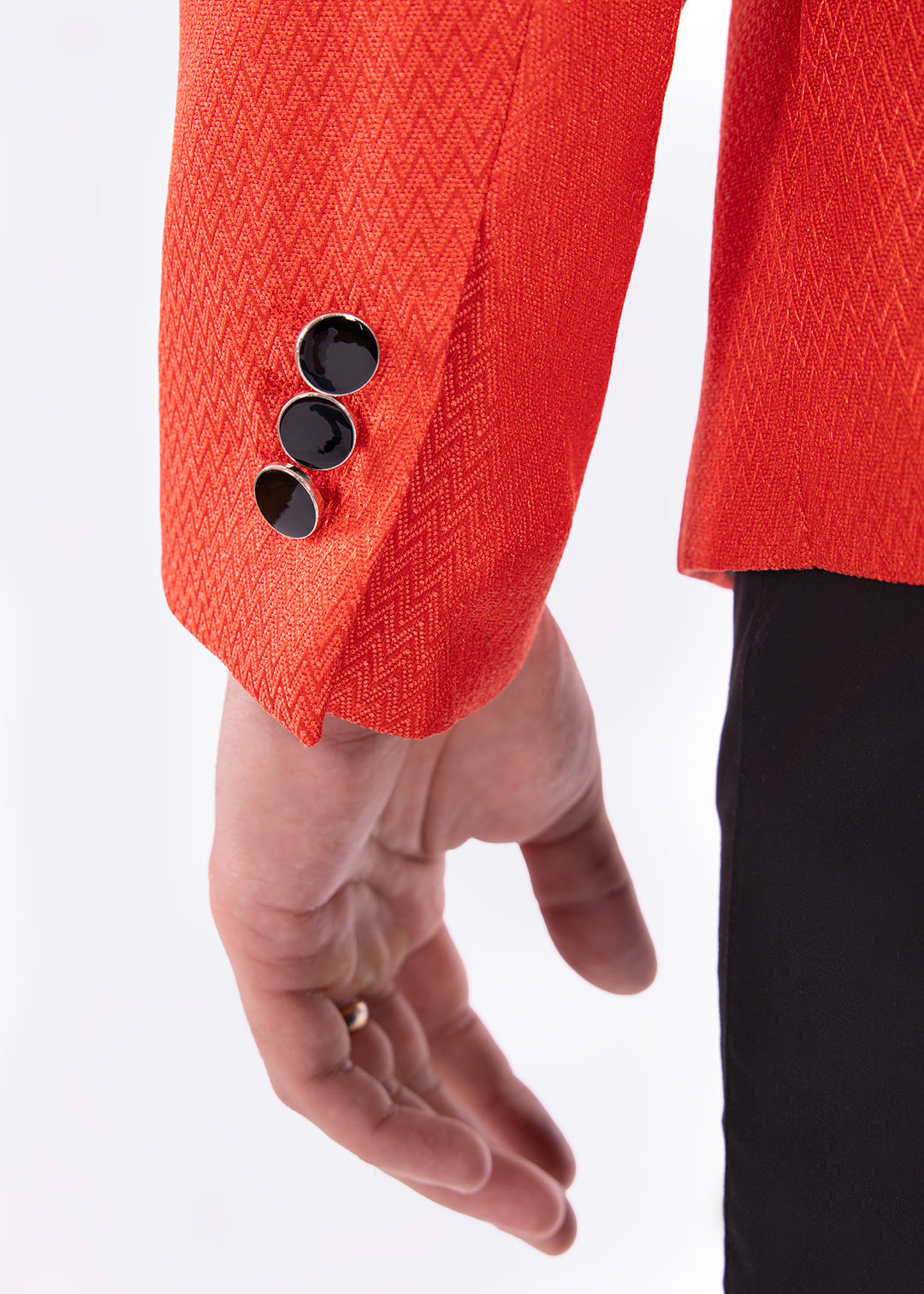 Bespoke Moda Red Micro Zig-Zag Blazer
