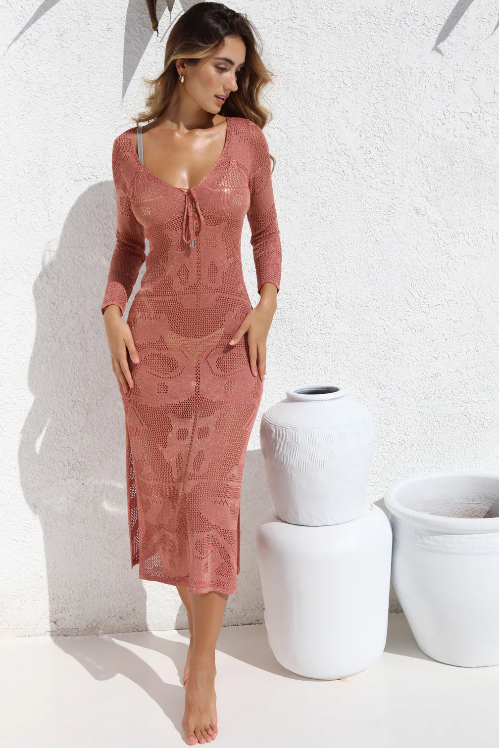 Dolcessa Coral Sol Coverup Dress