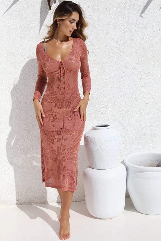 Dolcessa Coral Sol Coverup Dress